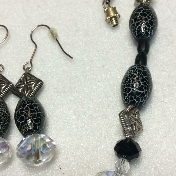 FINAL SALE PRICE OOAK Design Black Necklace & Earring Set - Picture 3 of 5